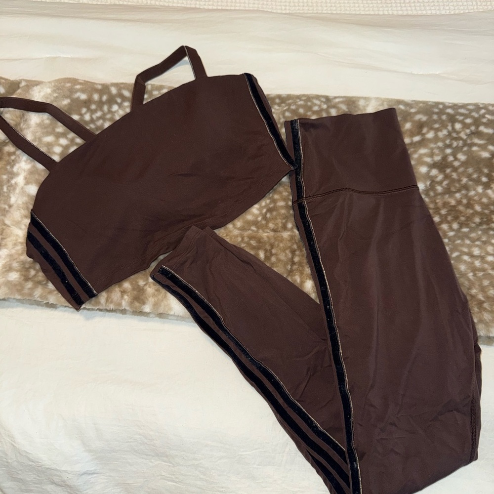 All In Motion High-Waist Brown Active Leggings & Crop Top Set